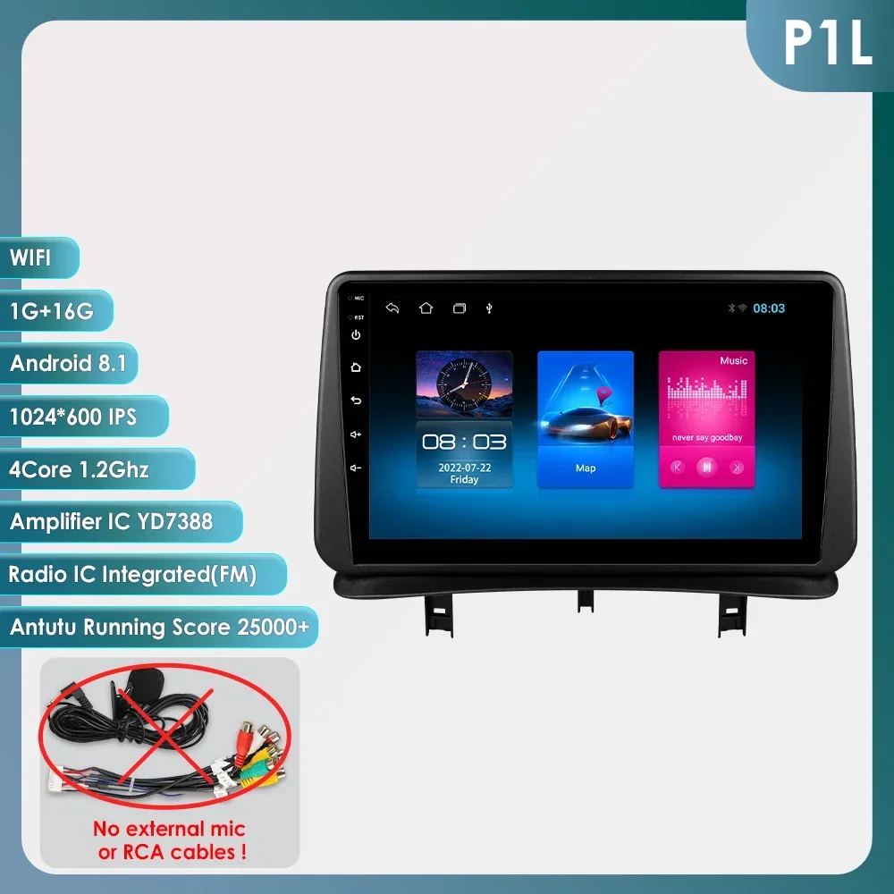 Hizpo 9 ''7862 Intelligent Scherm Carplay 4G 2Din Android 14 Autoradio voor Renault CLIO 3 2005-2014 Multimedia Video Player WIFI