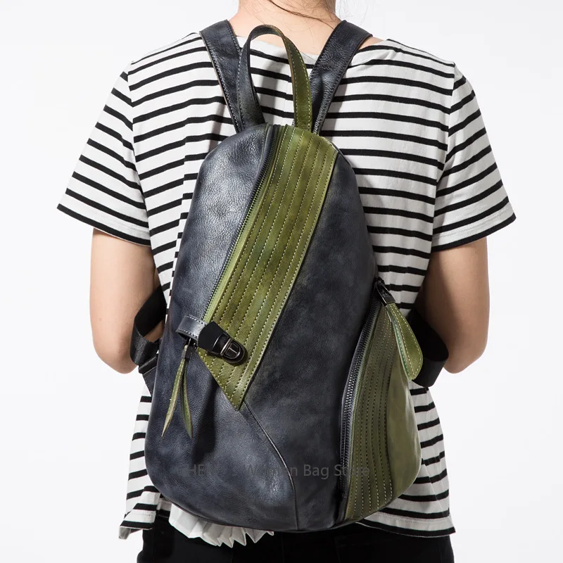 2025 แบรนด์หรูวัวแท้หนังผู้หญิงกระเป๋าเป้สะพายหลังใหม่ Vintage หญิงสุภาพสตรีสาวนักเรียนเกาหลี Casual Designer กระเป๋าเป้สะพายหลัง