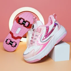 Bambini Junior bambino pattini a rotelle scarpe da ginnastica per bambini 2024 ragazzi ragazze regali ruote scarpe per adulti Casual all'aperto scarpe sportive