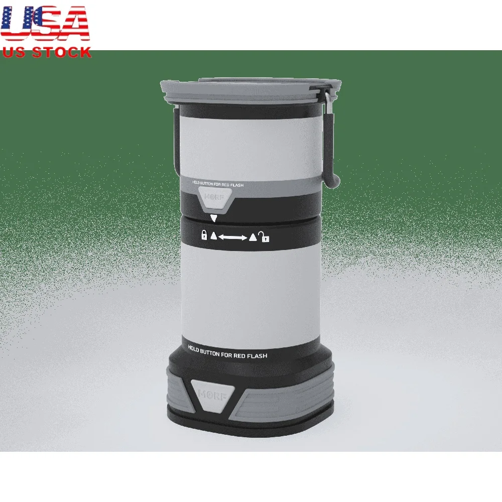 

2-in-1 Detachable Lantern 400 Lumens USB Rechargeable Alkaline Battery IPX4 Water Resistant 4 Light Modes Retractable Hooks