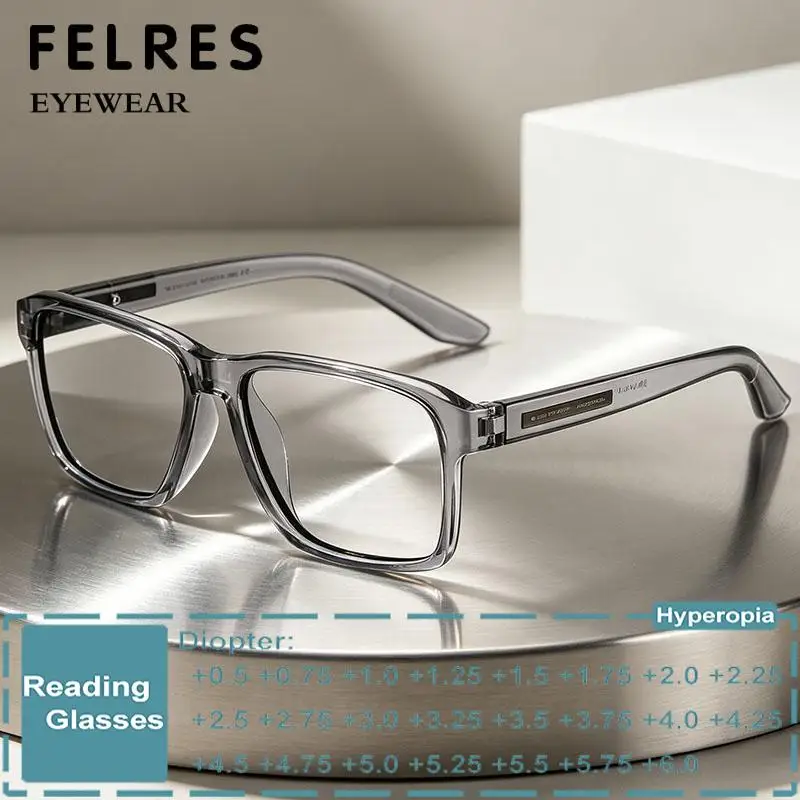 Classic Square Blue Light Blocking Reading Glasses Men Women Trendy Outdoor Prescription Tinted Shade Presbyopic Eyewear Readers