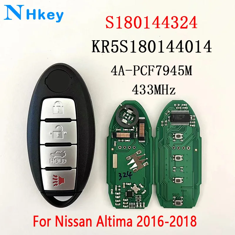 NHkey  Nissan Altima 2016 2017 2018 Smart Car Key 433Mhz Original 4A Chip KR5S180144014 S180144324