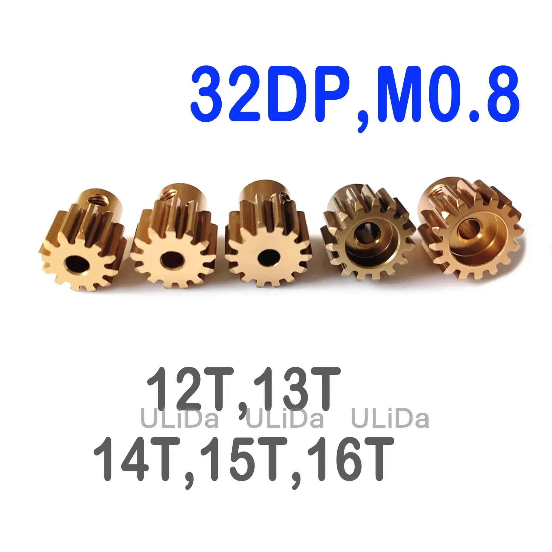 5pcs Aluminum M0.8 32DP 3.175mm 12T 13T 14T 15T 16T Metal Pinion Motor Gear set for RC 1/10 Car Motor