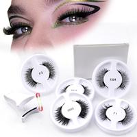 Wholesale 5 Pairs Magnetic Lashes Kit Natural Look False Eyelashes with Tweezer Makeup Tool Fluffy Magnetic Eye lashes for Sale