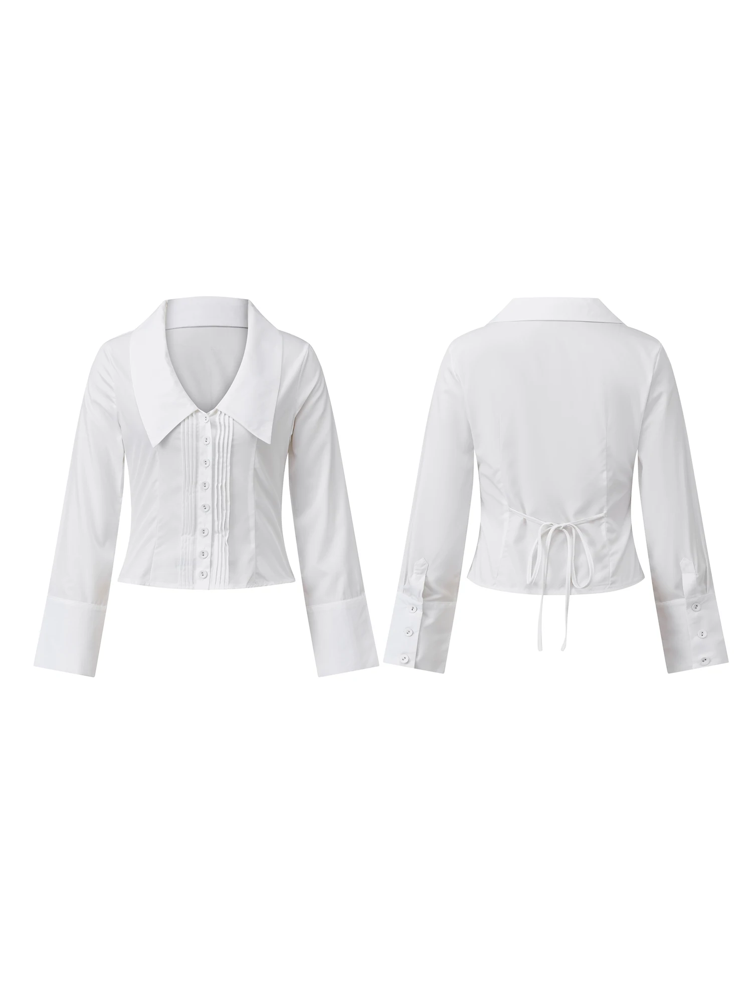 Stylish Women s Button Up Shirt Elegant Solid Color Long Sleeve Collared Blouse  Fit Fashion Top Trendy