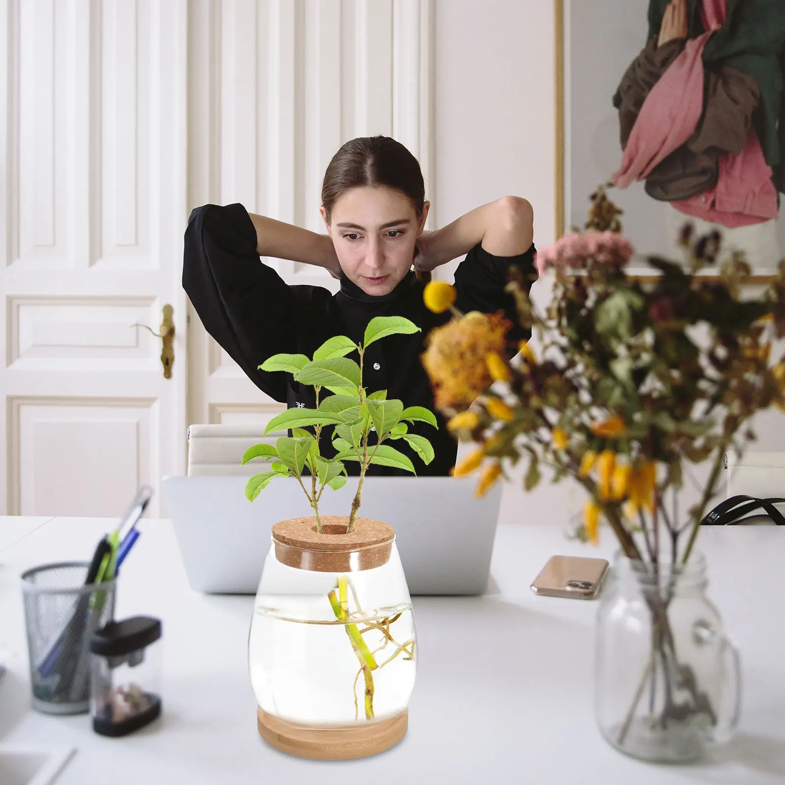 

1 Set Of Ecological Bottle Green Plant Diy Terrarium Glass Container For Home Decor Micro Landscape Moss Plant Bottle Glass