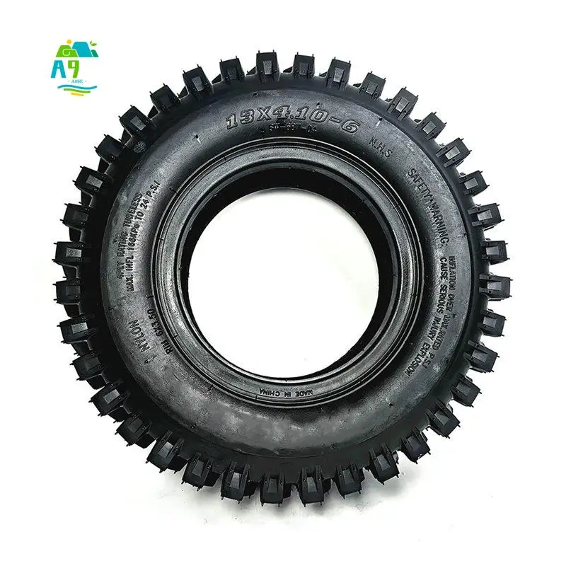A09E-13X4.10-6 Tubeless Off-Road Tires Thickened Treads For Snowplows, ATV , Lawnmowers, And Sightseeing Vehicles 150Mm