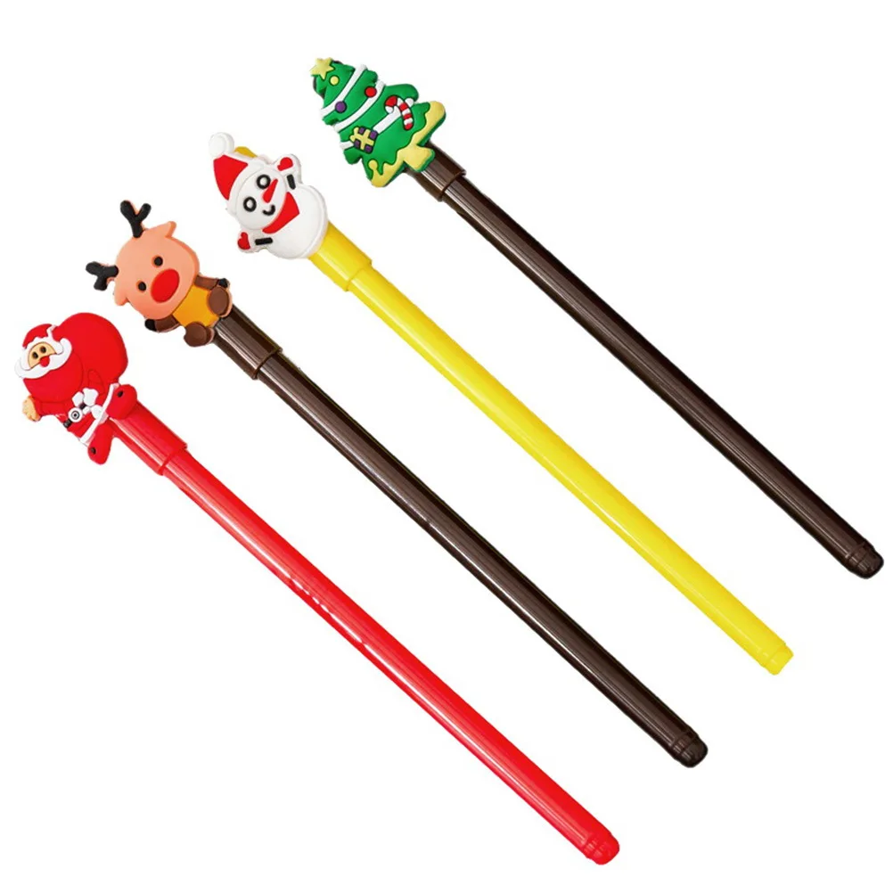 

20 шт., рождественская гелевая ручка, гелевая чернильная ручка для детей, студентов, офисное письмо, гладкий снеговик, олень, Санта-сосна