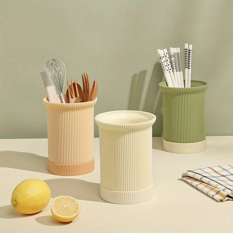 Utensil Rack, Drainable Chopsticks Barrel, Household Reusable Tableware  Holder, For Chopsticks, Spoon, Fork And , Kitchen Organ