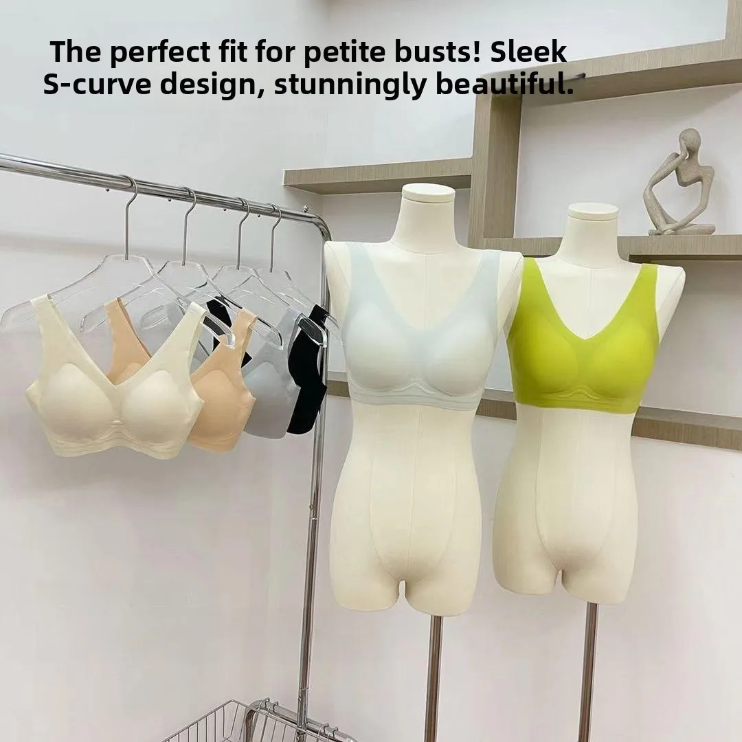 Sujetador Fino Sin Costuras de Alta Sujeción para Mujer, Estilo Lujoso con Aro de Acero, Diseño de Hombros en U, Función de Realce para Adolescentes