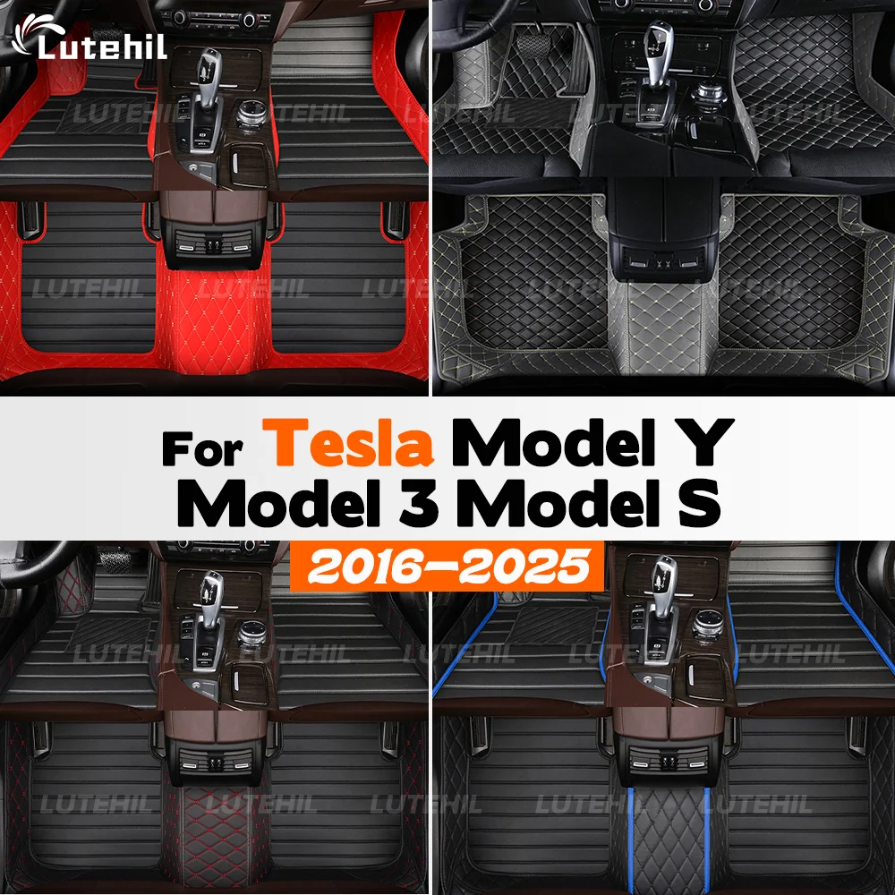 

For Tesla Model Y Model 3 Model S 2016-2025 Custom Car Floor Mat Automobile Carpet Cover Interior Accessories Protective 2024