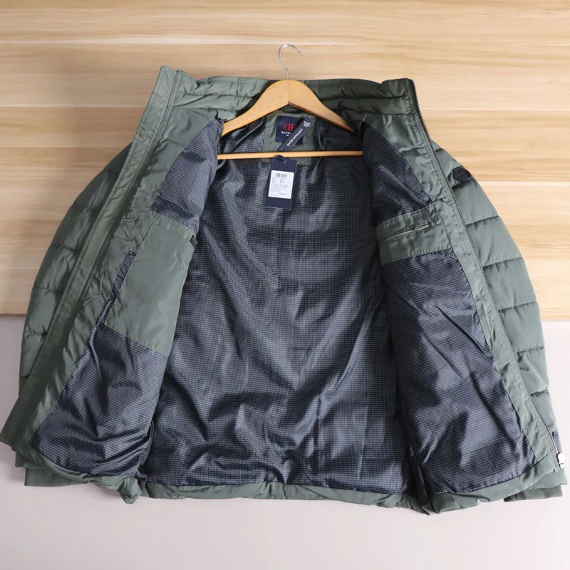 Jaet de algodón Thiened para hombres cuello alto viajero a prueba de viento Otoño Invierno Faion Ci Sle Stand Fit calidez urbana