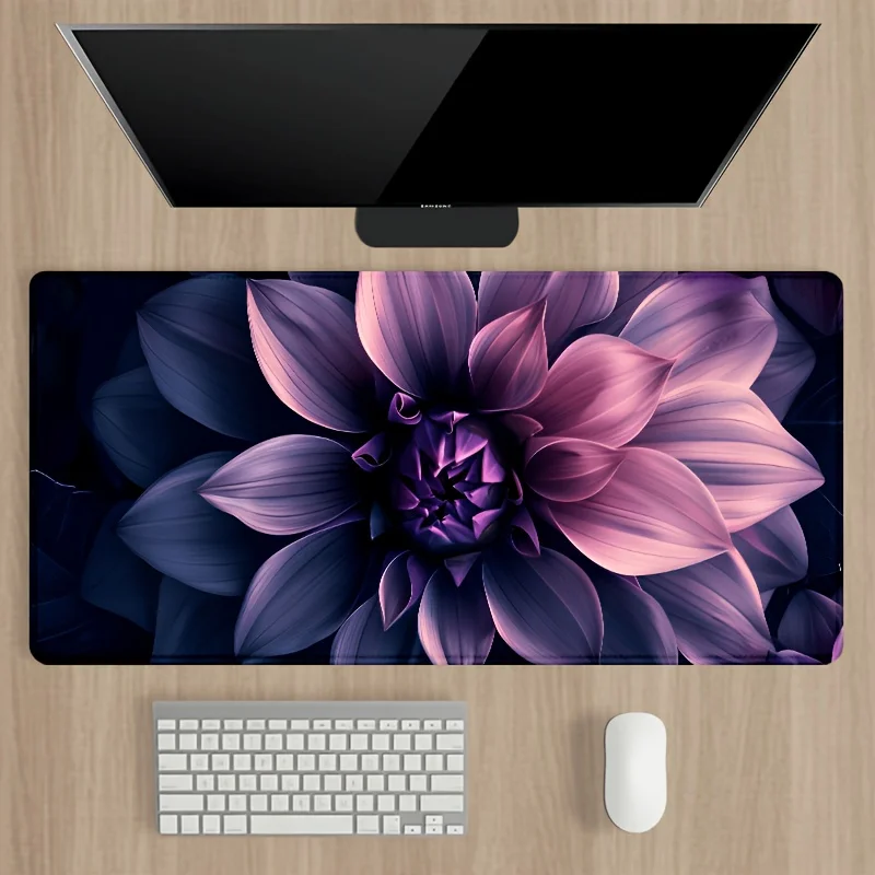 Purple Dahlia Extra Large Gaming Mouse Pad Non-Slip Rubber Desk Mat for Keyboard Office Workstation