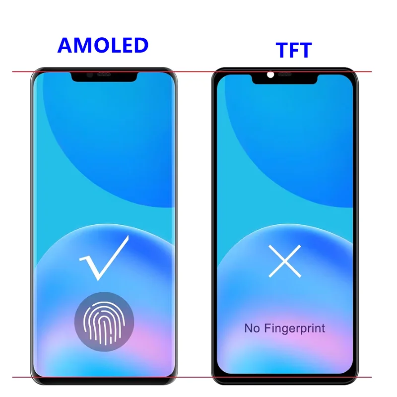 Tested AMOLED TFT LCD For Huawei Mate 20 Pro LYA-L09,L29,AL00 LCD Display Touch Screen Digitizer Assembly Replacement with Frame