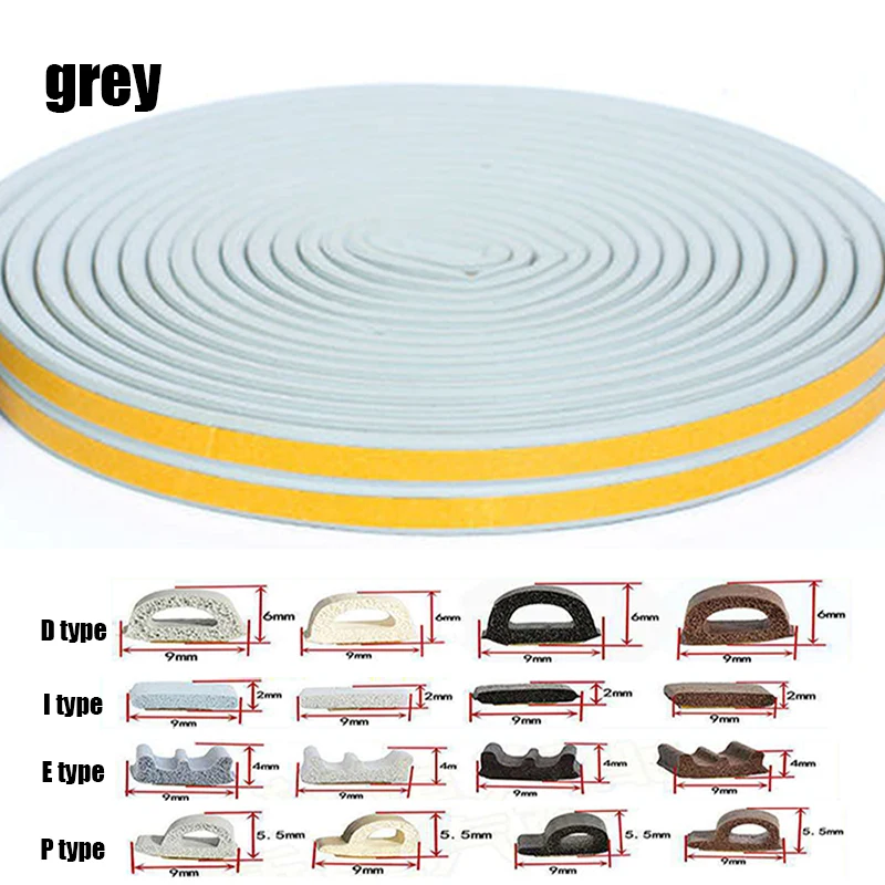 5 m/10 m Weerstrippen Deur Afdichting Strip Diep zelfklevende Draft Stopper Tape Raam Isolatie geluid Rubber Afdichting Strip