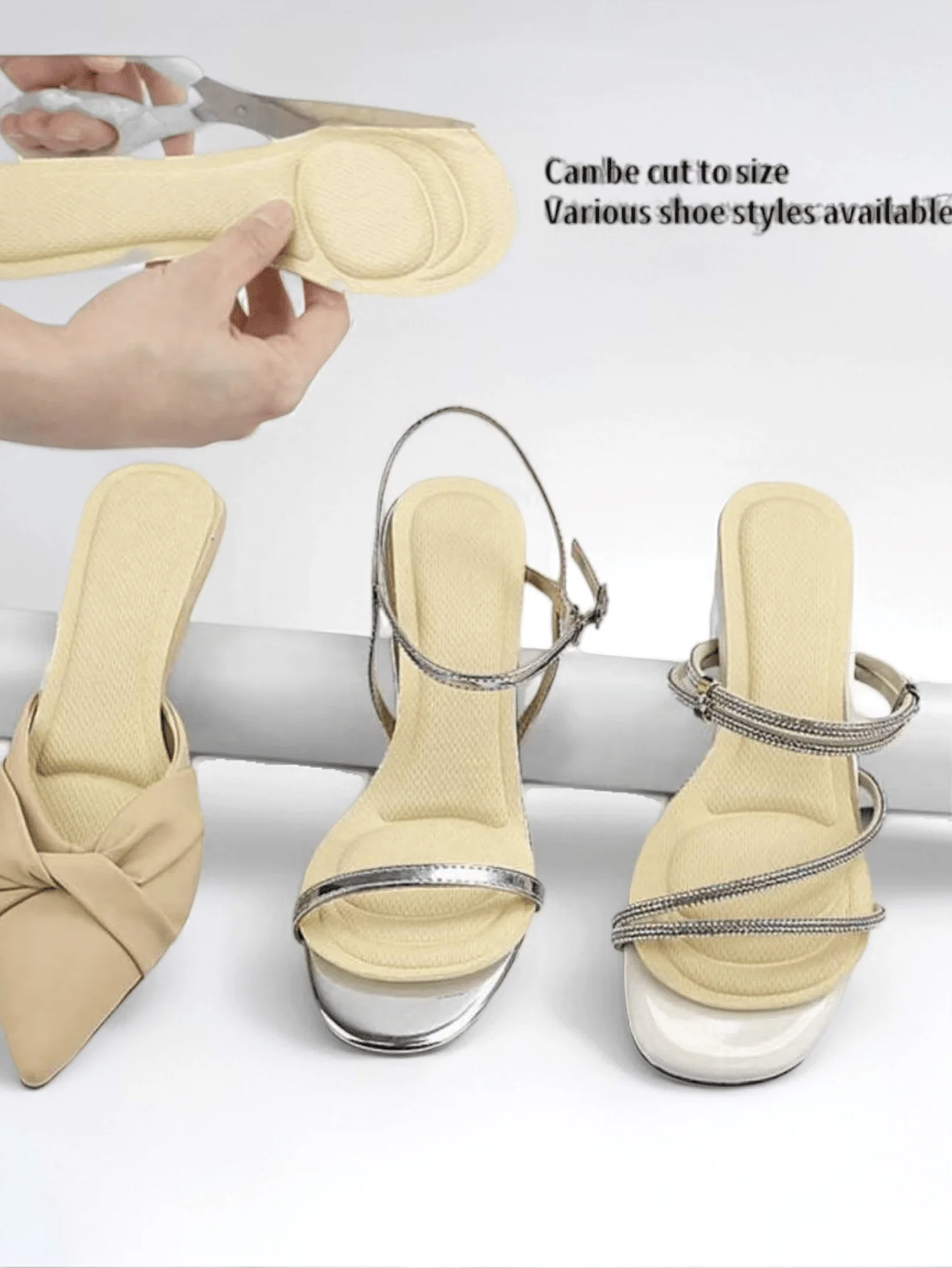 1 Paar Einlegesohlen für Damen-High-Heels | Selbstklebendes, schweißabsorbierendes Design | Atmungsaktive Rutschfeste Matte | Superweiche Vorfußpolster lindern Schmerzen durch hohe Absätze | 7/10 Länge Einlegesohlen – Detail 3