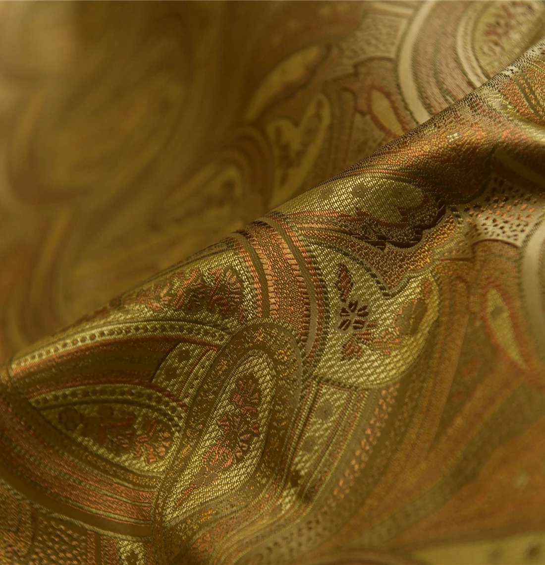 

3 Meter Almond Pattern, Italian Jacquard Silk Improved Song Jin 36mm 100%% Silk 135 Wide, Designer