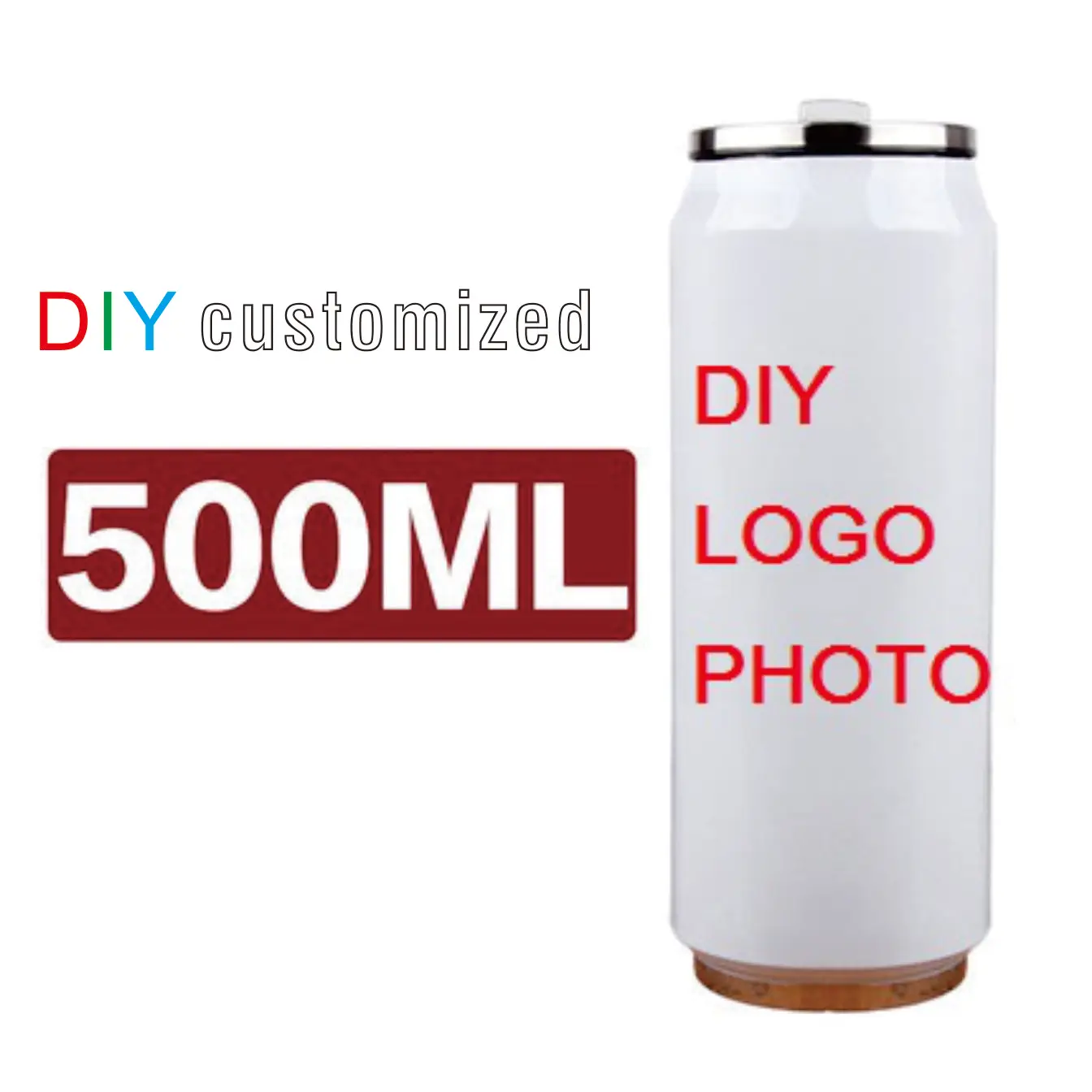 500ML /450ML Thermos Cola Can DIY LOGO PHOTO Name TEXT Colorful Printing Customize Personalize Gift Keep Cold Cool Summer Drink