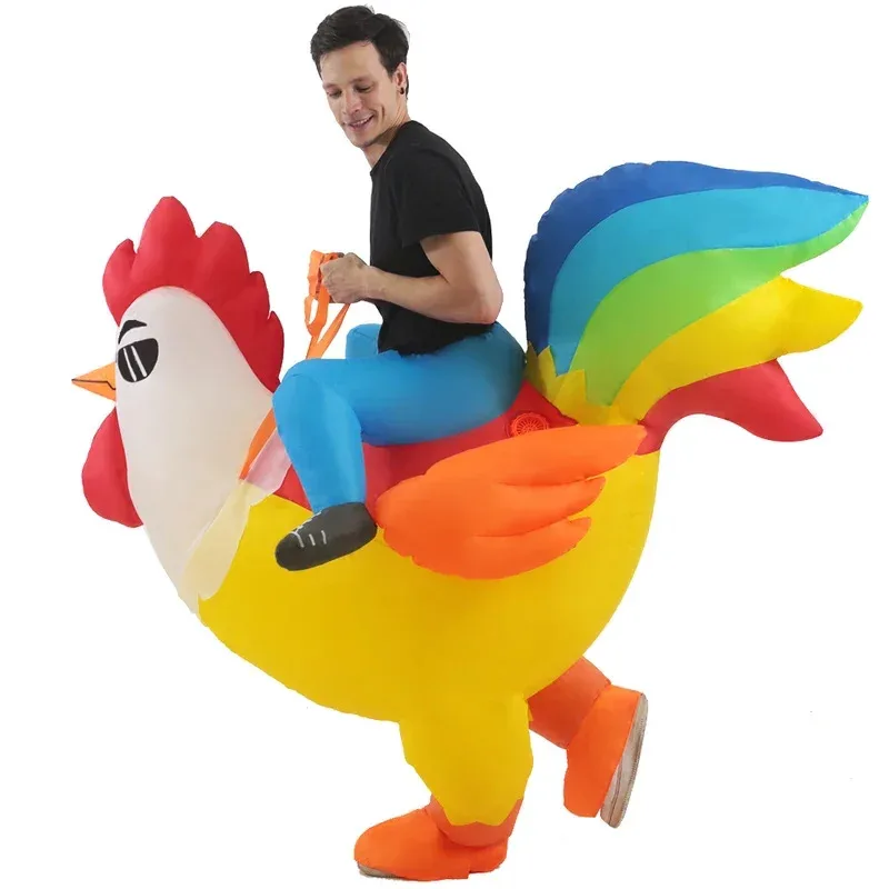 Adult Animal Rooster Flamingo Horse Inflatable Costume Anime Dress Suits Carnival Halloween Party Cosplay Costumes For Man NM35 view 2