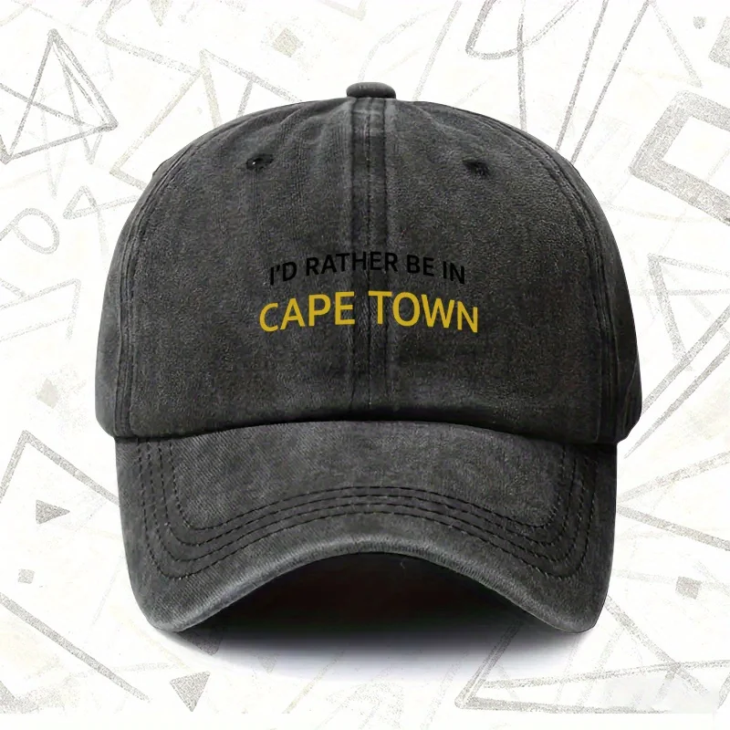 1 pièce, casquette vintage délavée avec l'inscription « CAPE TOWN », casquette de baseball unie pour hommes et femmes, adaptée à toutes les saisons, cadeau idéal