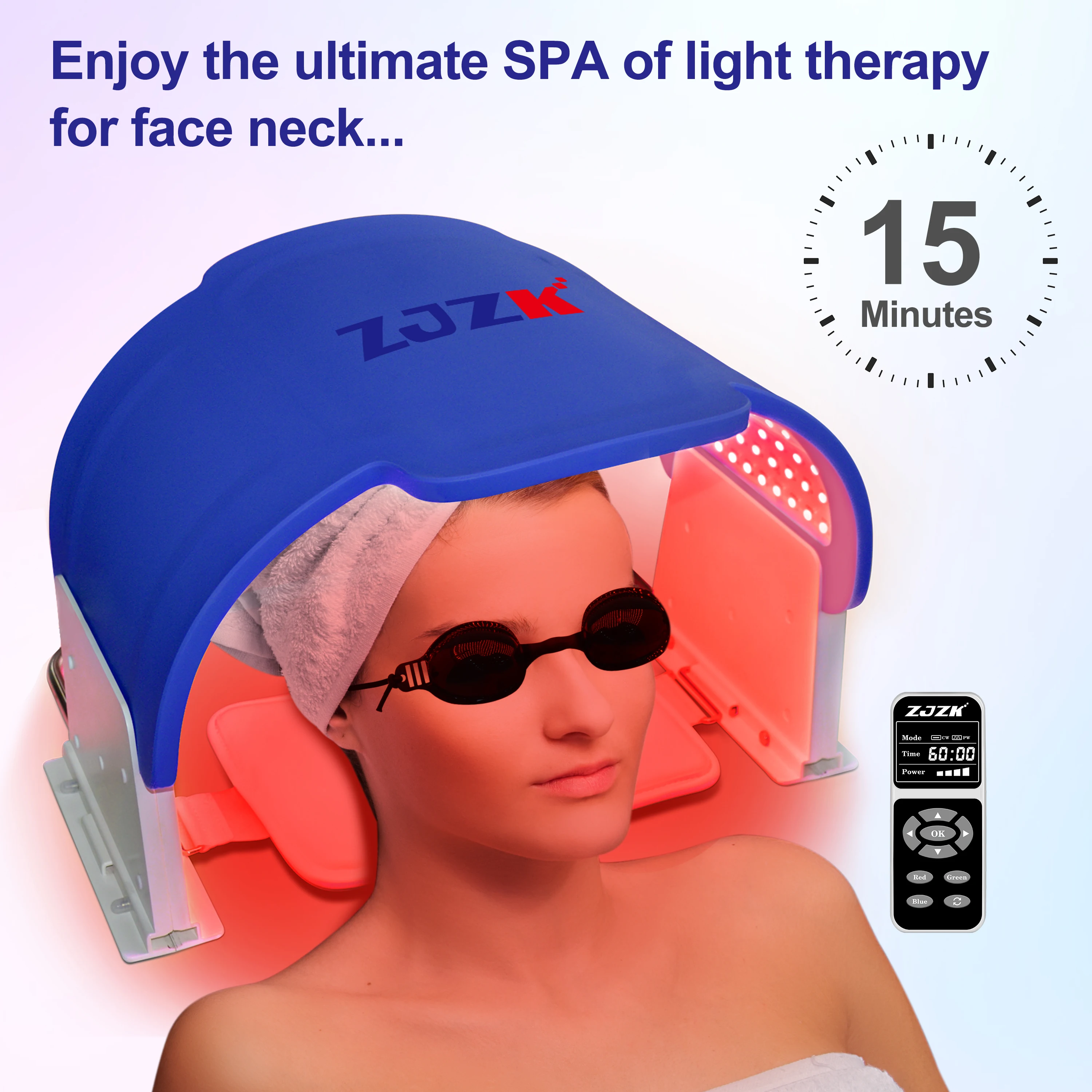 ZJZK Pdt Led Light Therapy Machine 660nmx330chips Maski na twarz 850nmx330chips + 940nmx330chips Infrared dla profesjonalnej łuszczycy