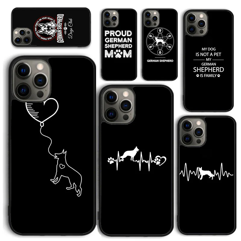 German Shepherd Animal Phone Case for iPhone 16 15 14 12 13 mini PLUS X XS XR 11 PRO MAX Back Cover Fundas Shell