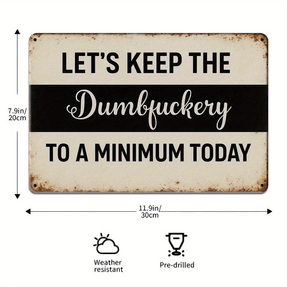 "لوحة معدنية عتيقة من هيميتون: 'دعونا حافظ على القفز على الحد الأدنى اليوم". ديكور مضحك للمكتب أو المرآب أو كهف الرجل." #2