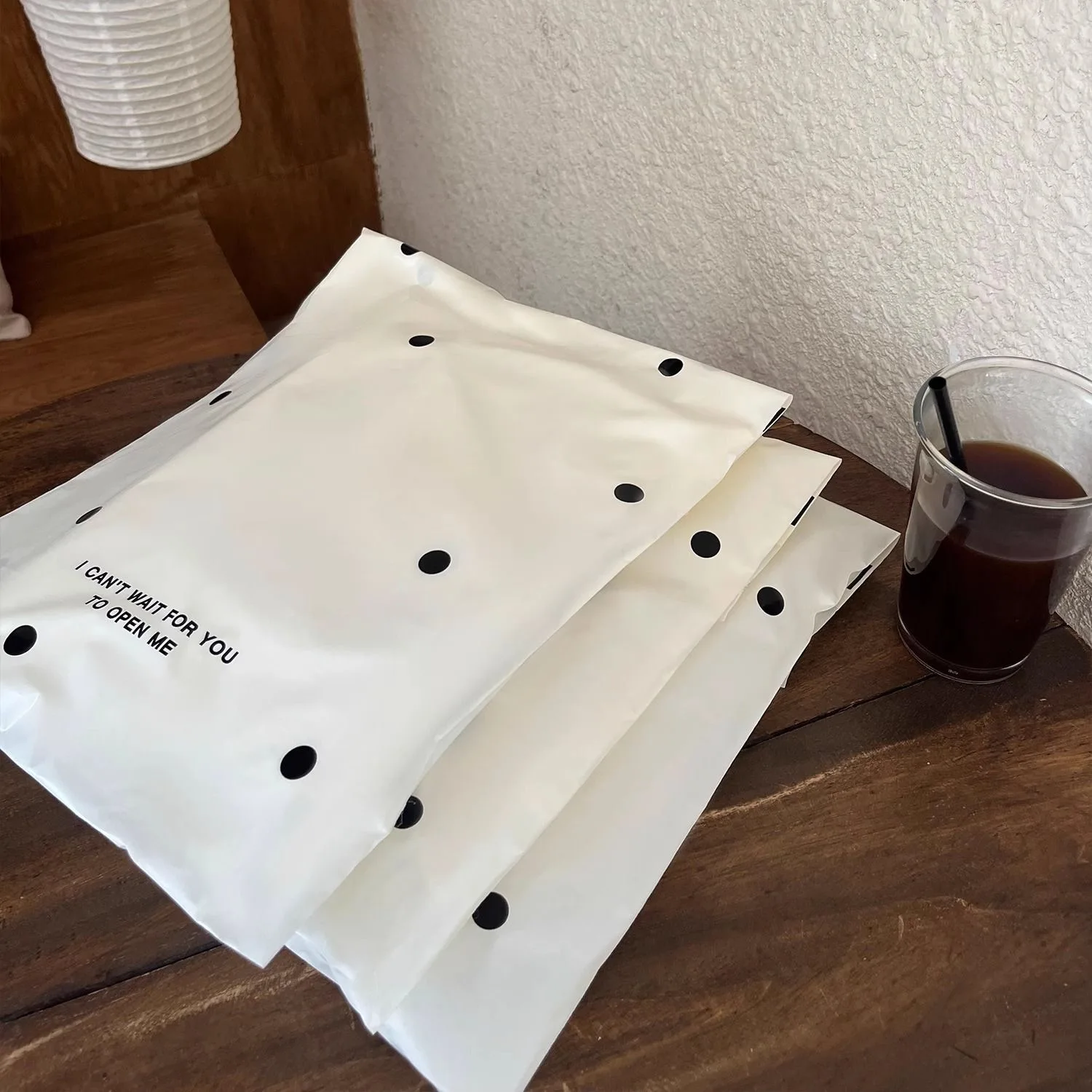 Black Dot Impresso Express Bag, branco Poly Mailers, impermeável Envio Mailing Bags, Small Business Suprimentos Bolsas, 3 Tamanhos, 50Pcs