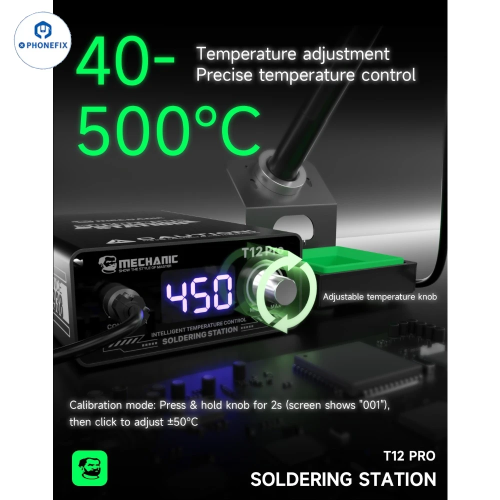 Mechanic T12 PRO Портативная 75 Вт высокой мощности 2S быстрый нагрев умная паяльная станция с контролем температуры для ремонта чипов печатной платы телефона