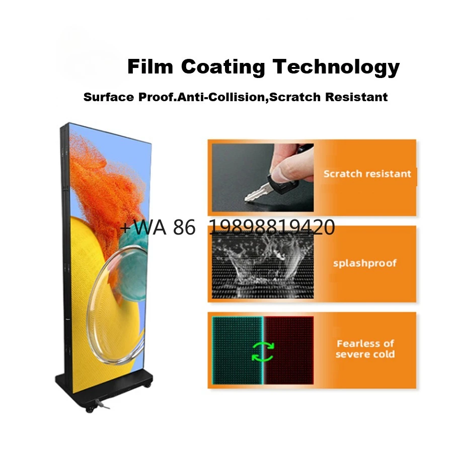 ثلاثة أضعاف قابلة للطي مخصص كامل اللون داخلي شاشة LED ملصق شاشات شاشة الإعلان طرق تقسيم الشاشة المتعددة