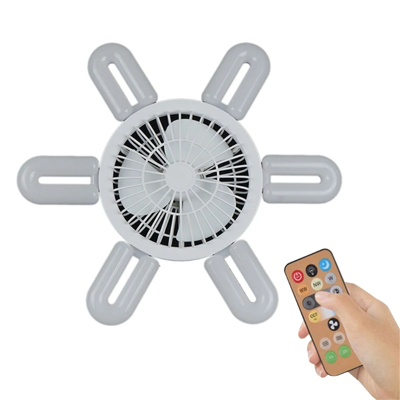 E27 Fan Light Bulb Multifunctional Ceiling Fan Energy Saving Fan Lamp 60W Fan Decorative Fan Plastic Texture Fan Light