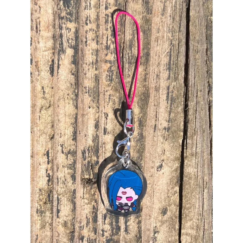 Arcane League of Legends Caitlyn Jinx Mini 3cm Acrylic Charms Phone Strap Keychain Anime Bag Pendants Daily Decor Accessories view 3