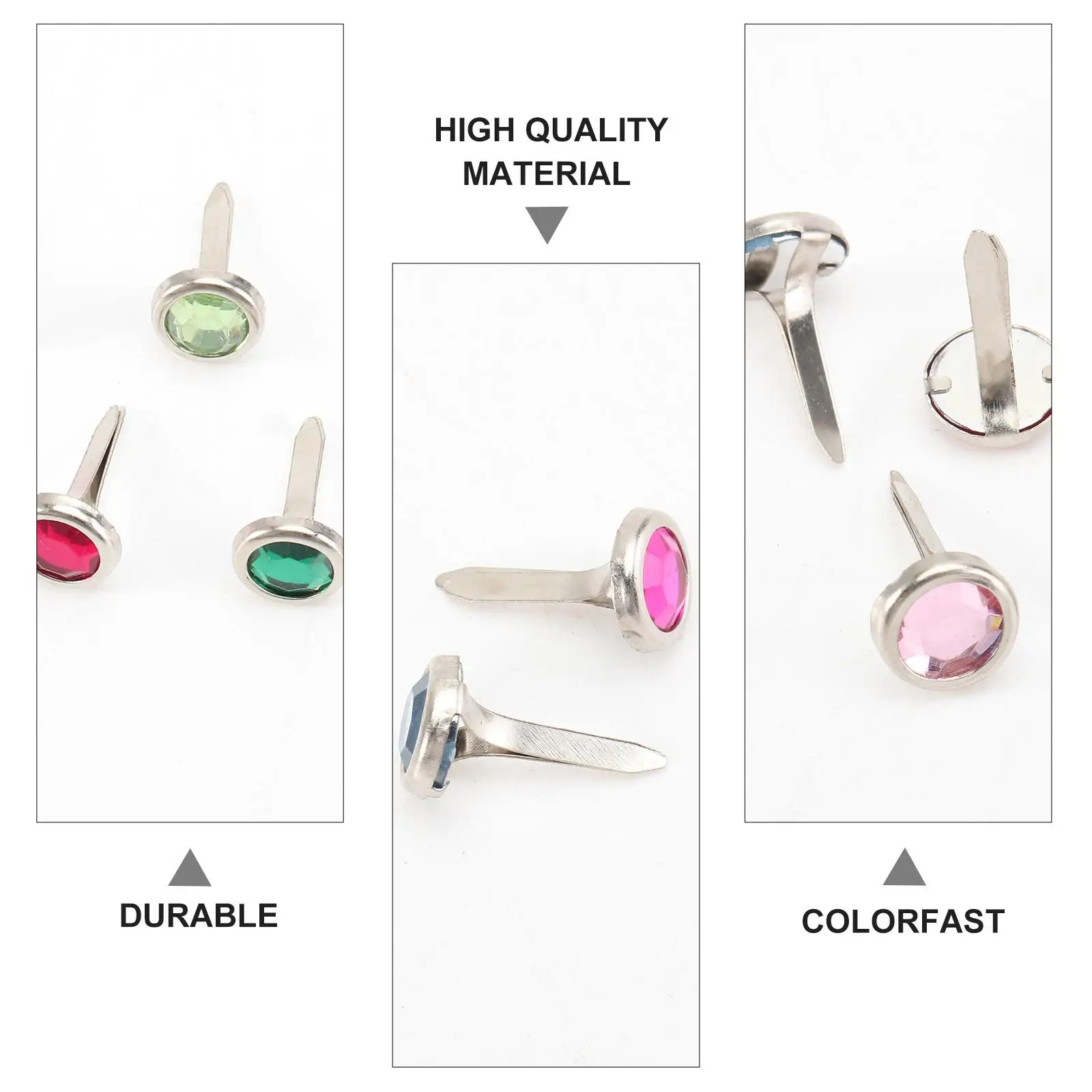 100 Pcs Mini Round Brads Craft Fasteners Different Colors Practical Paper Crafts Scrapbooking Photos Ribbons Items