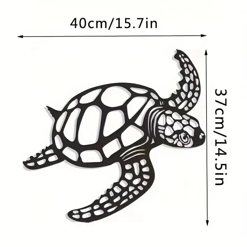 Metal Sea Turtle Ornamento para Indoor Decoração Sala, Decoração Tema de Praia, Wall Art Decorações, Tamanho Grande 15.74, 1Pc