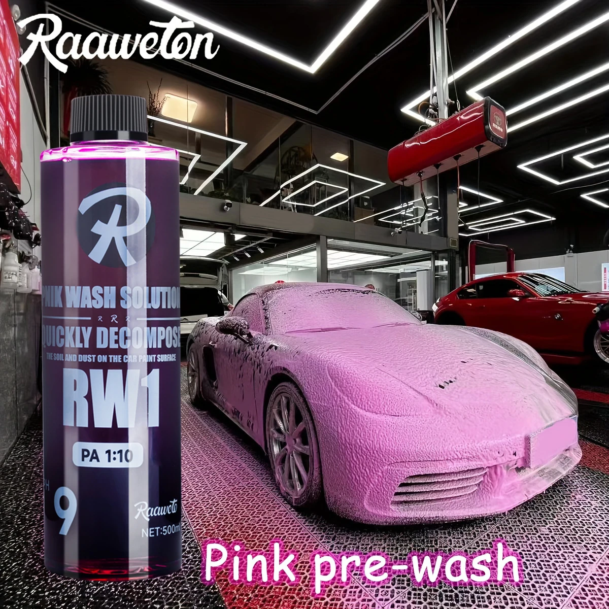 2024 RW1 Car Accessoires Pink Snow Foam Car Wash Grape Fragrance Thick Lather For Deep Cleaning Ceramic Coating Paint Care Car