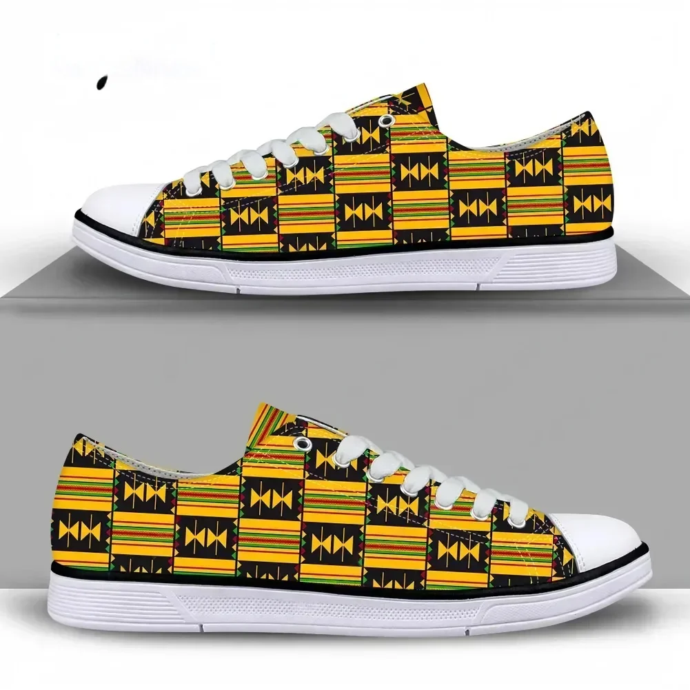 

Кроссовки унисекс с этническим принтом в африканском стиле Кенте, низкие, высококачественные, из легкого холста, для мужчин, женщин и подростков, парные, на заказ