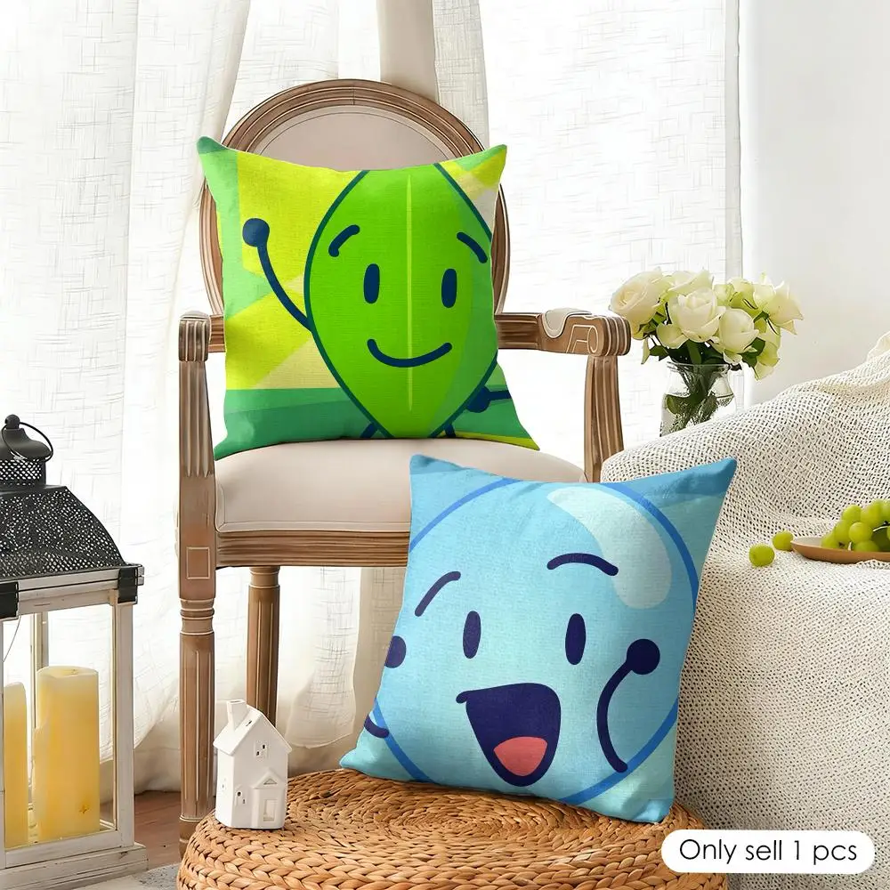 BFDI Battle For D-Dream Island Cushion Cover Organic Linen Square Pillow Case Durable Non-Allergenic And Kind To Skin