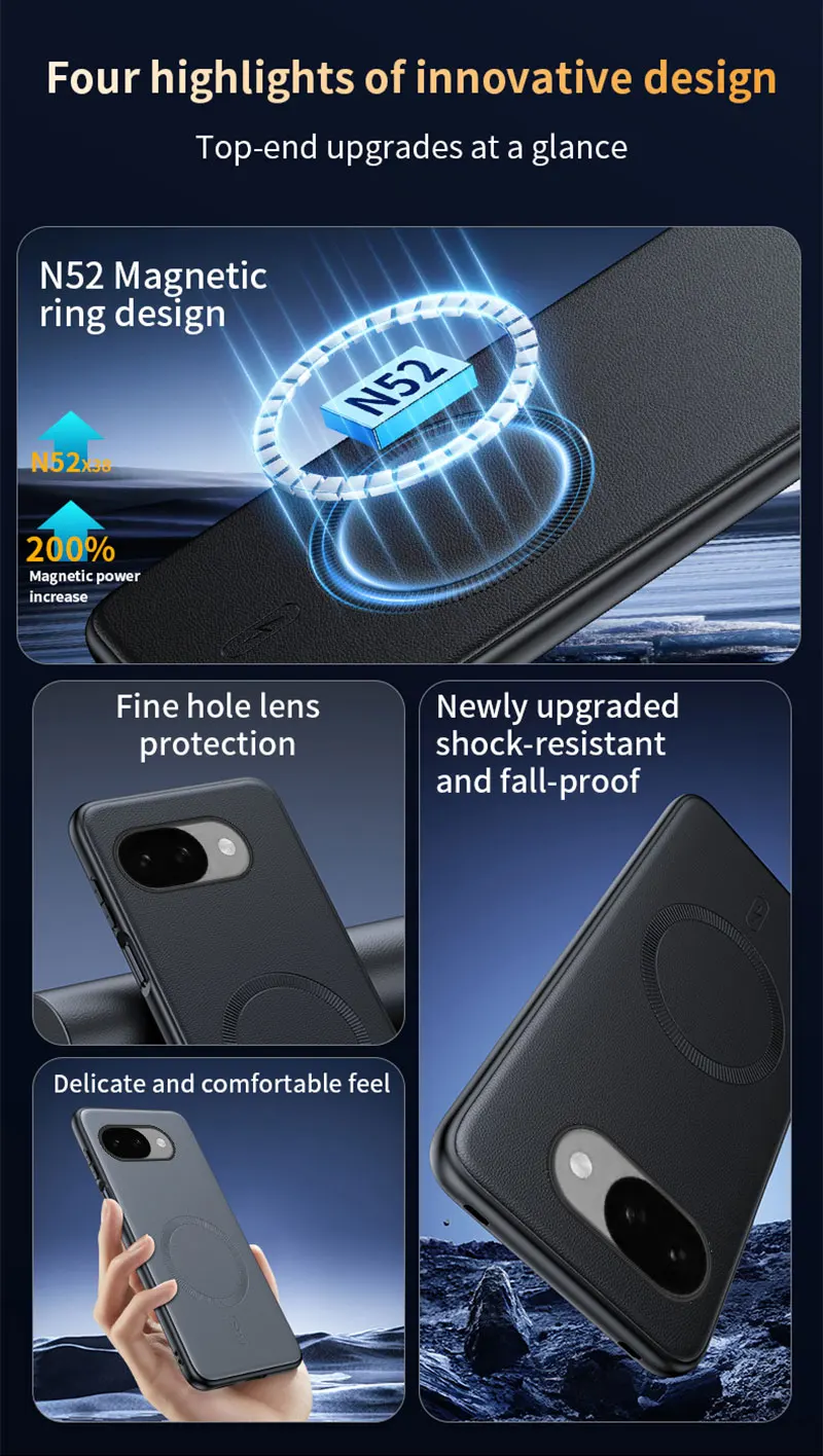 Für Google Pixel 10A Hülle Magnetische Leder-Schutzhülle Für Google Pixel 10A Anti-Fingerabdruck Rutschfest PC+TPU – Detail 2