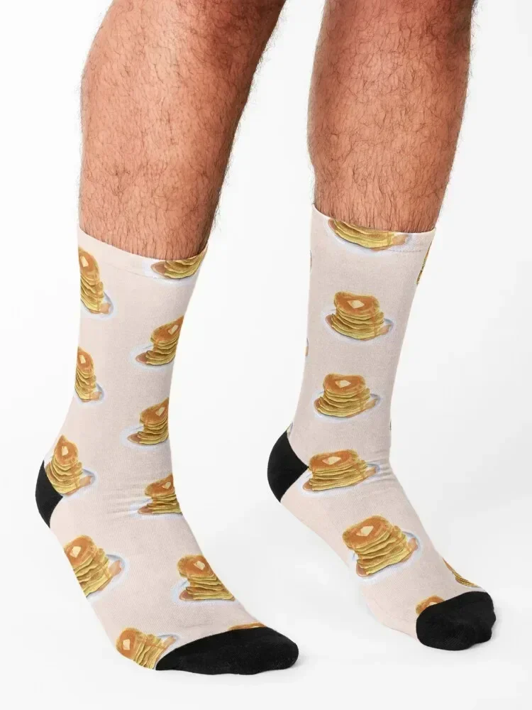Pancakes Breakfast Illustration Socks crazy gifts Rugby funny gift Socks Women Men's