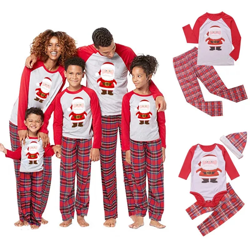 

2025 Christmas Family Pajamas Clothing Set Santa Claus Family Matching Clothes Xmas Adult Kids Pyjamas set Baby Romper Sleepwear