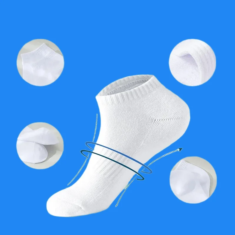 5/10/20 Pairs New High Quality Men Cotton Short Socks Breathable Women Breathable Boat Socks Solid Colors Business Ankle Socks