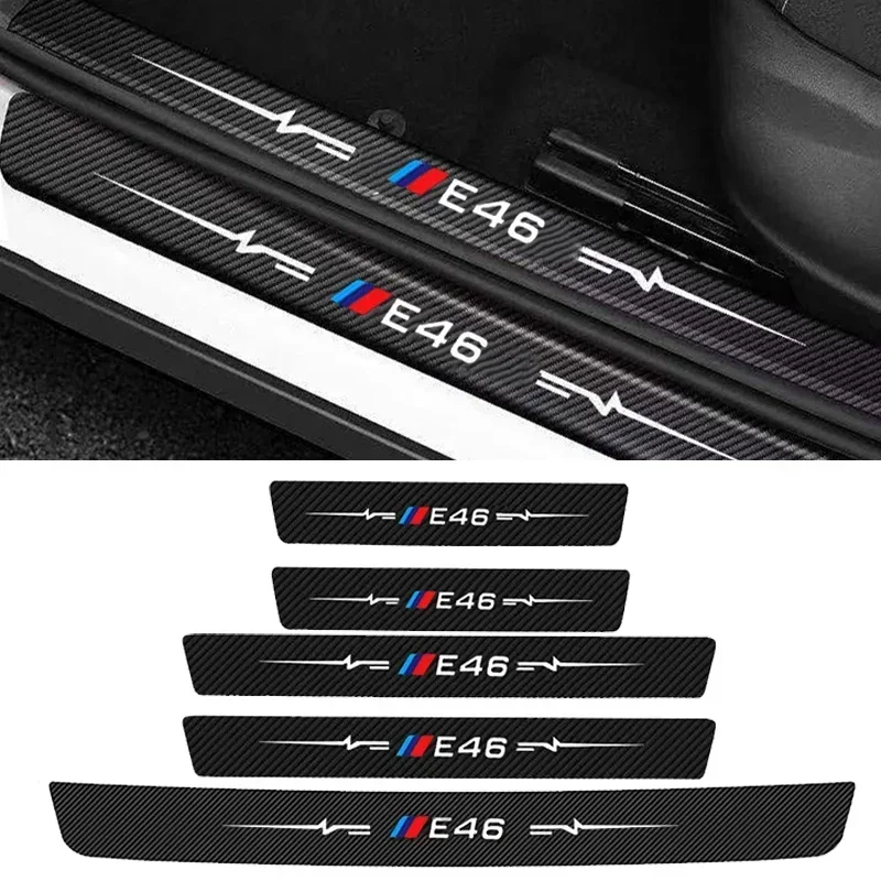 

Auto Door Threshold Anti Scratch Tape Protective Strip Stickers Styling for E46 Emblem Logo Protection Trim Decals Interior