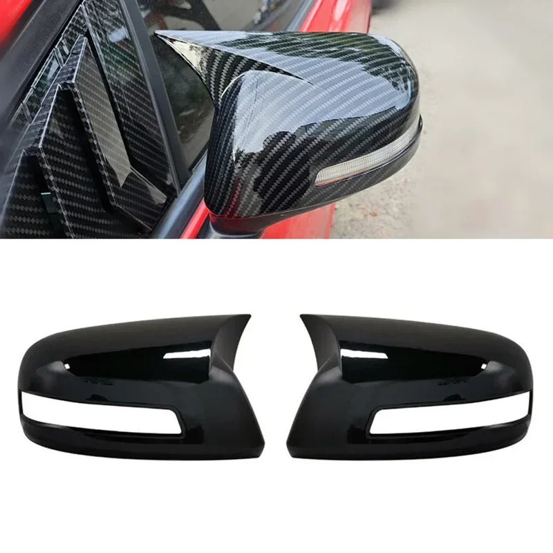 For Honda CIVIC 2012 2013 2014 2015 Car Rearview Side Mirror Cover Wing Cap Sticker Rear View Case Trim Carbon Fiber Black