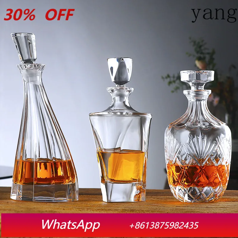 

YJQ European crystal glass foreign wine bottle with lid sealed wine household wine set