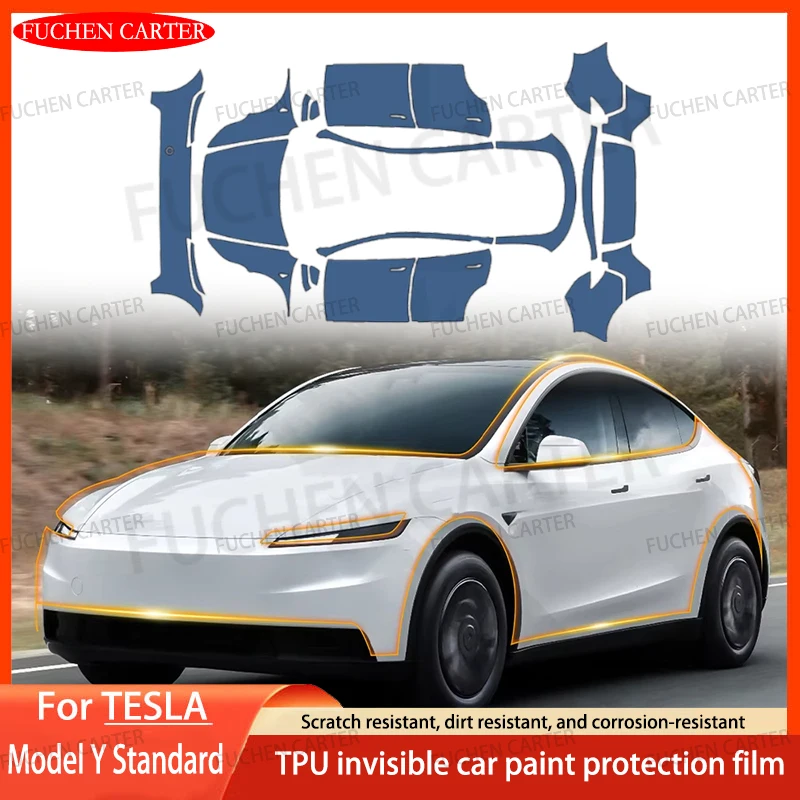 

Для Tesla Model Y Standard 2026: Защитная пленка из ТПУ от царапин, невидимая, предварительно вырезанная, для кузова автомобиля, комплект прозрачной защитной пленки (Clear Bra), наклейка