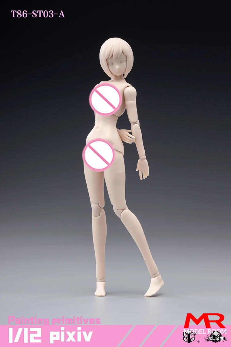 86TOYS T86-ST 1/12 Scale Female Super Flexible Joint Body with Anime Head White Wheat Action Figure Articulated Doll Toy Model