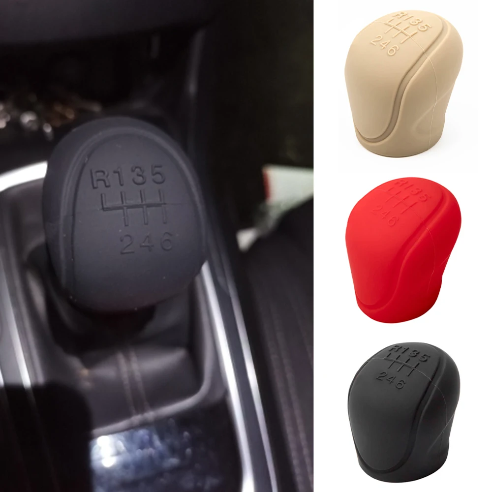 Car Silicone Gear Shift Cover Handbrake Cover Manual Automatic Gear Lever Head Thickened Protective Cover Washable Reusable