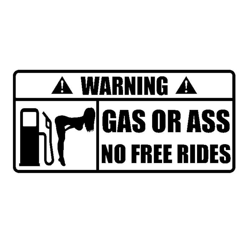 InterestingCar Sticker GAS OR ASS NO FREE RIDES Vinyl Sticker Car Bumper Rear Window Body Decoration Decals Waterproof 18cm*10cm