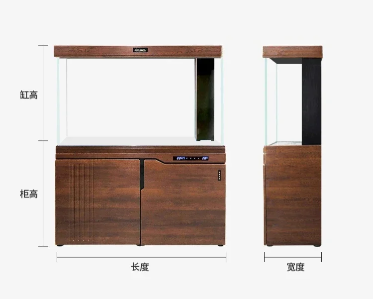 

filter dragon medium-sized water-free gold crystal ultra-white Fish tank living room large floor-to-ceiling household bottom