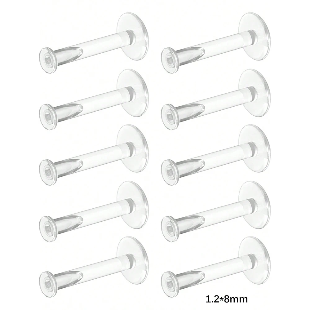 10pcs Clear Bioflex Labret Piercing Retainers